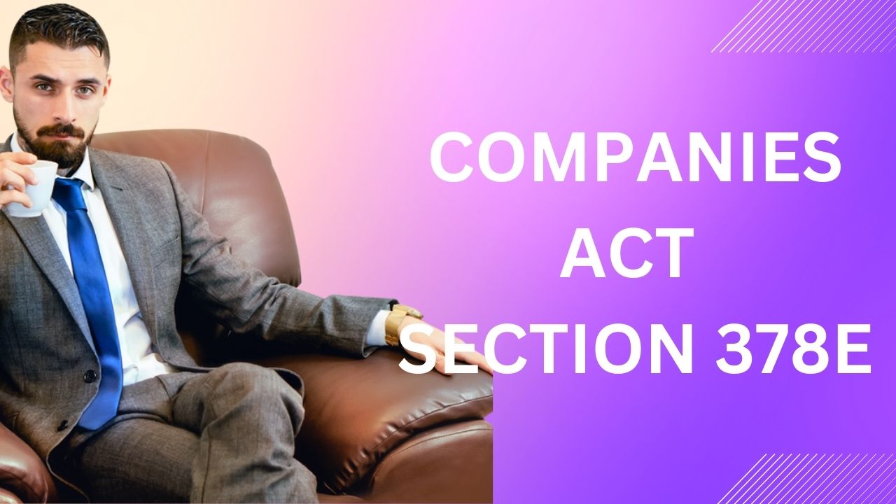 Companies Act Section 378E