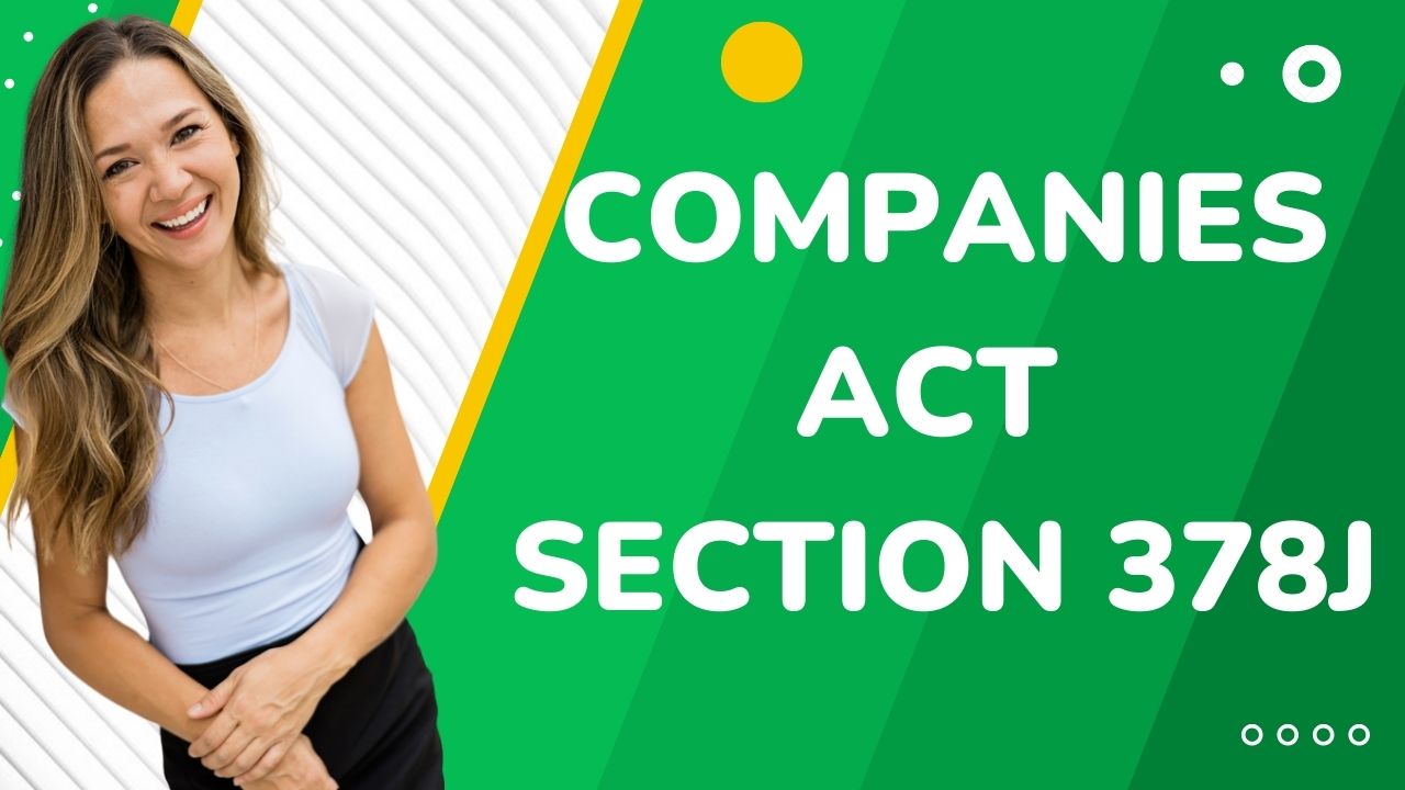 Companies Act Section 378J