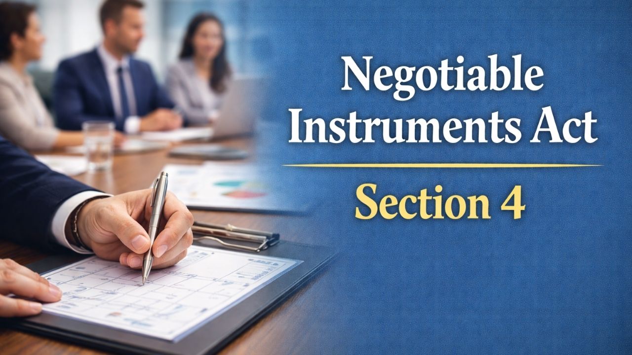 Negotiable Instruments Act, Section 4