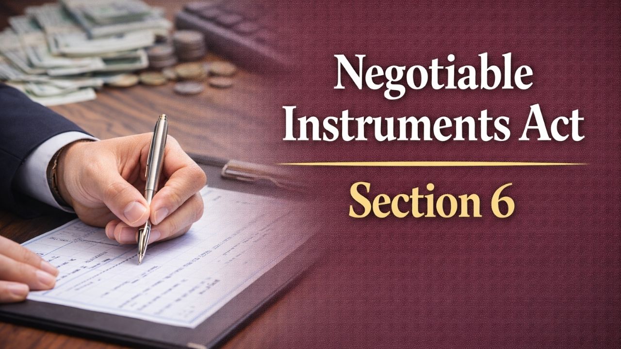 Negotiable Instruments Act, Section 6
