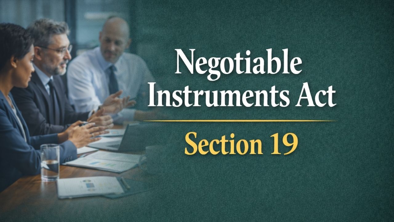 Negotiable Instruments Act, Section 19