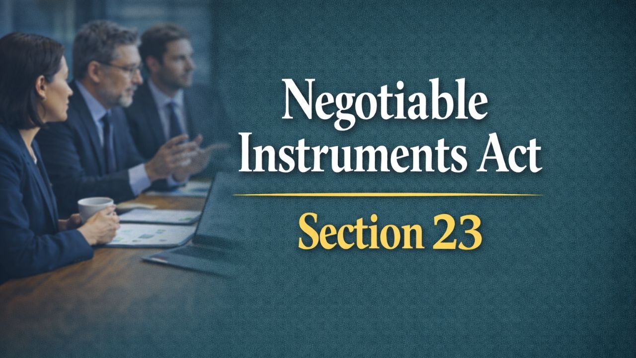 Negotiable Instruments Act, Section 23