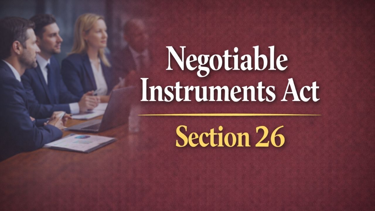 Negotiable Instruments Act, Section 26
