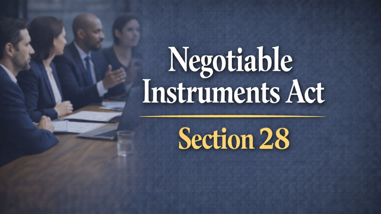Negotiable Instruments Act, Section 28