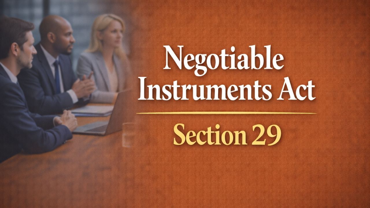 Negotiable Instruments Act, Section 29