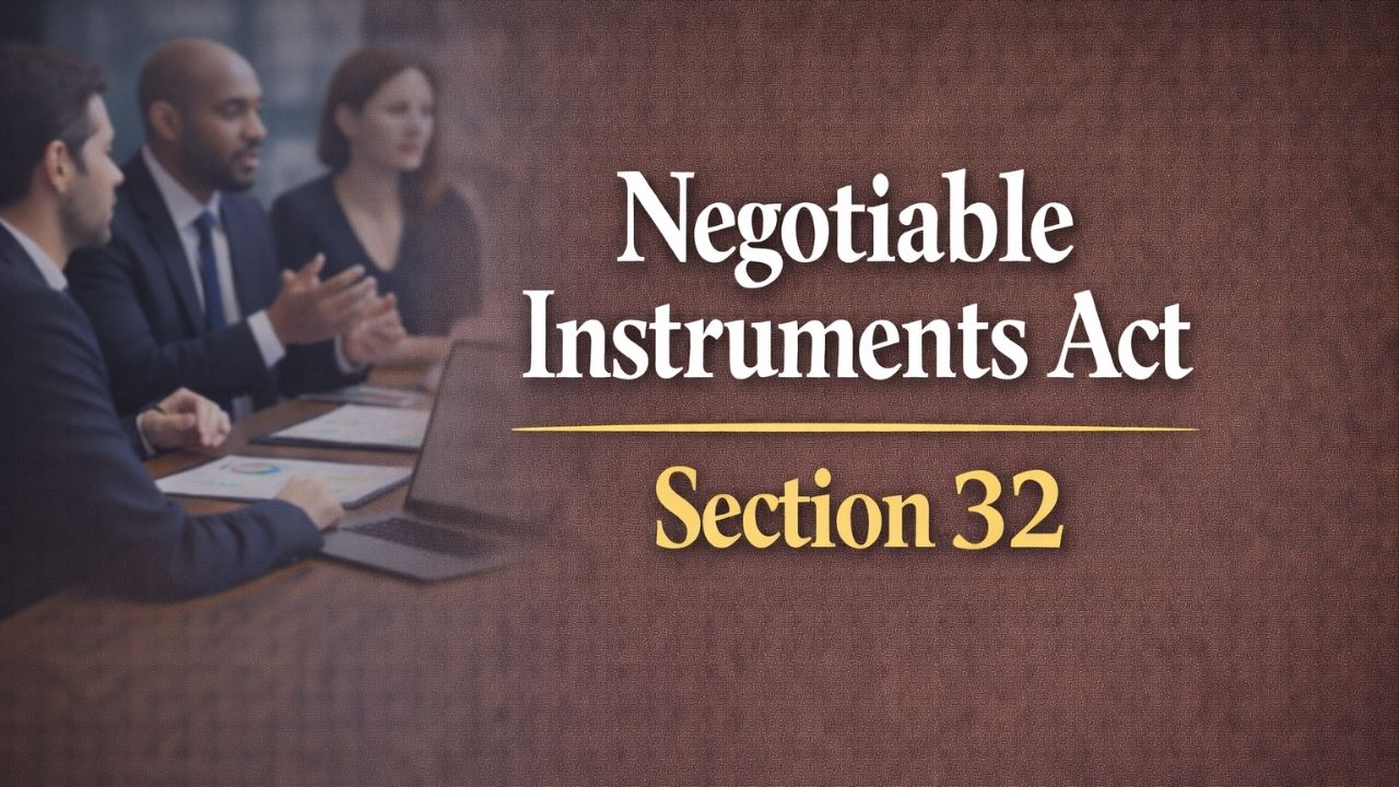 Negotiable Instruments Act, Section 32