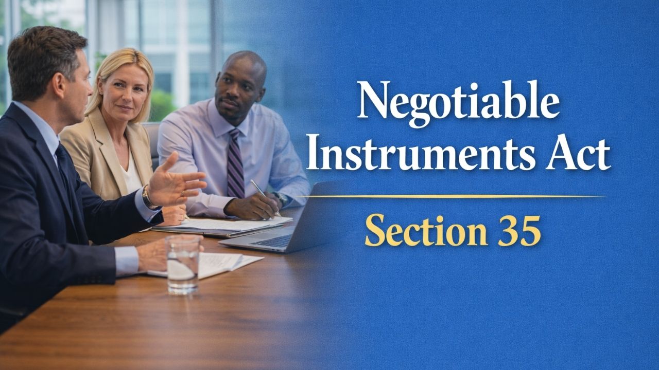 Negotiable Instruments Act, Section 35