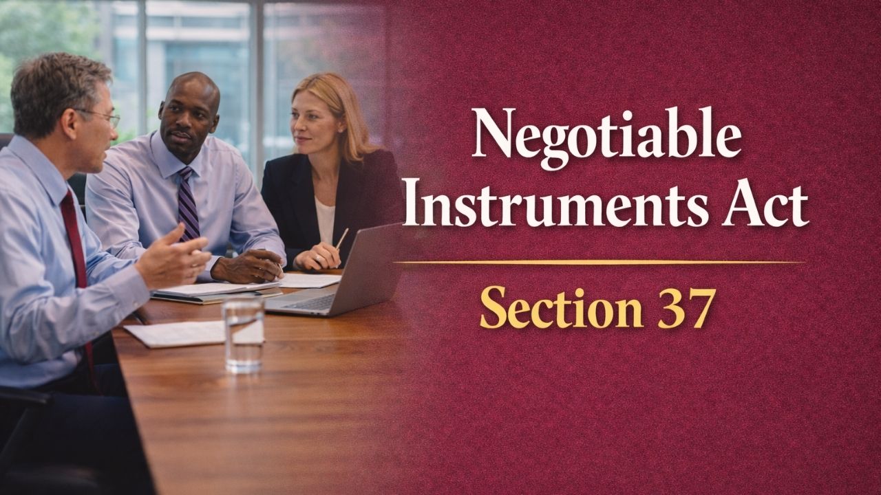 Negotiable Instruments Act, Section 37