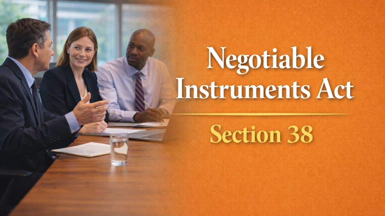 Negotiable Instruments Act, Section 38