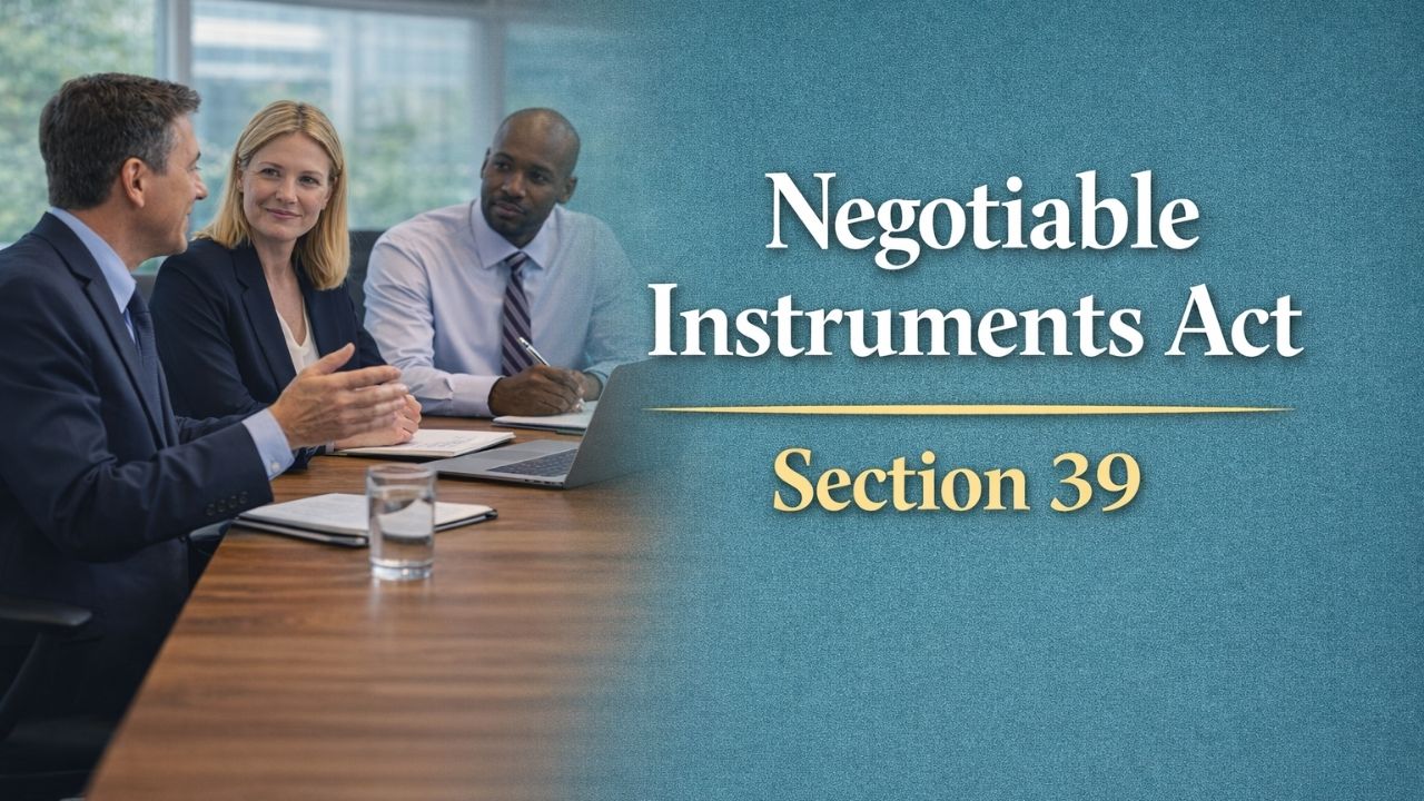 Negotiable Instruments Act, Section 39