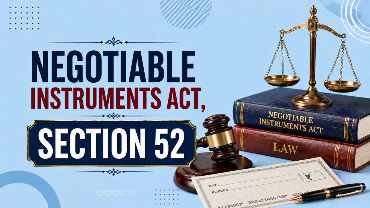 Negotiable Instruments Act, Section 52