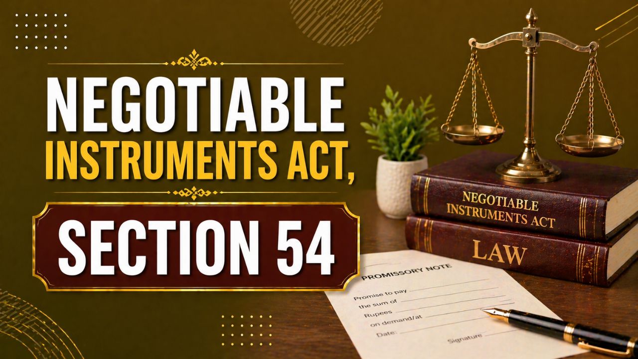 Negotiable Instruments Act, Section 54