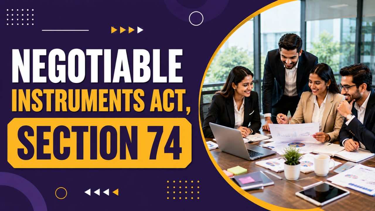 Negotiable Instruments Act, Section 74