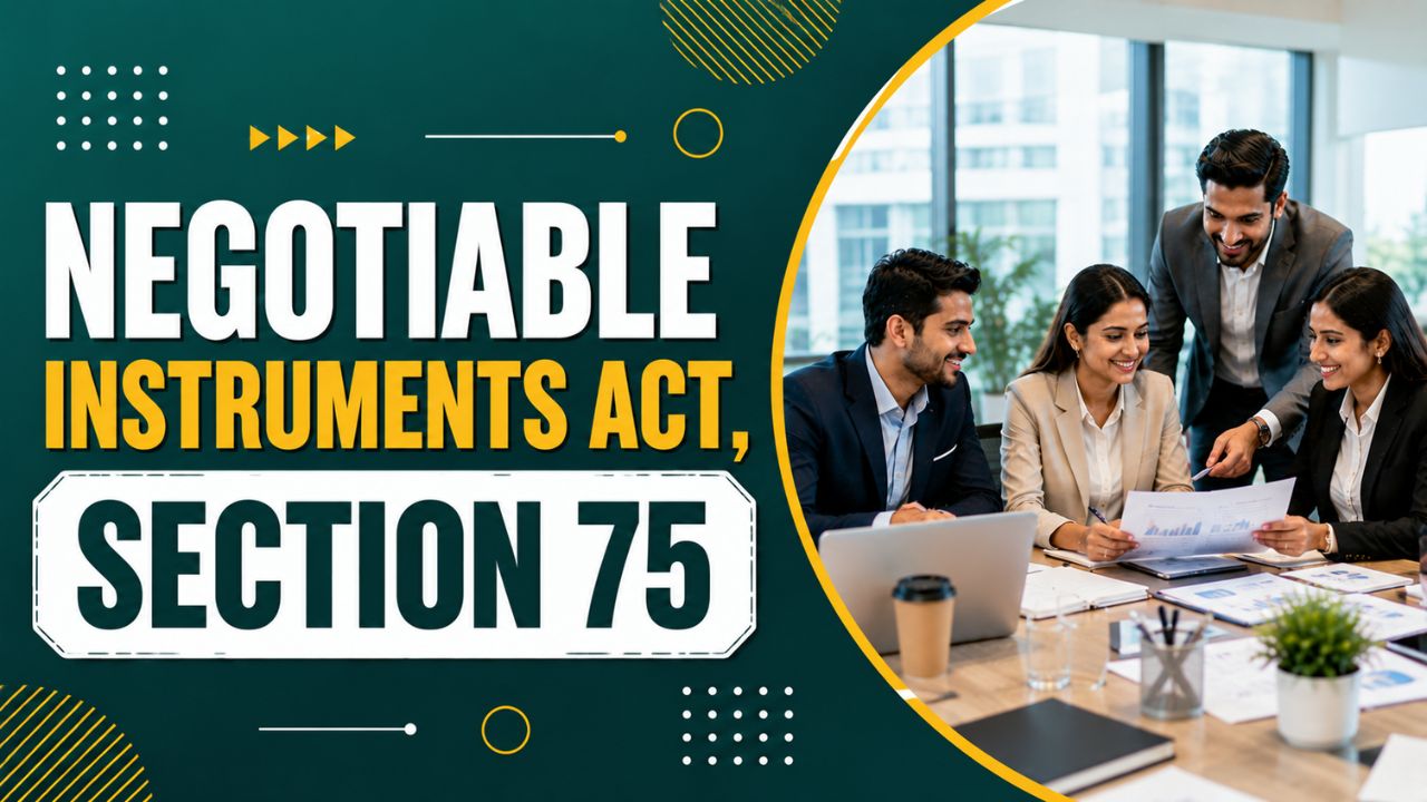 Negotiable Instruments Act, Section 75