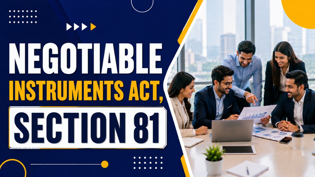 Negotiable Instruments Act, Section 81