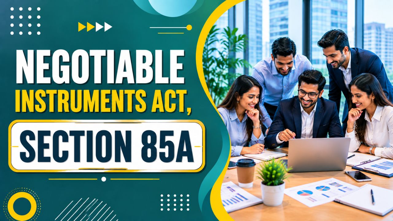 Negotiable Instruments Act, Section 85A